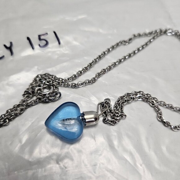 Jewelry - GRAIN OF RICE NECKLACE IN BLUE HEART PENDANT, WITH "MARY"